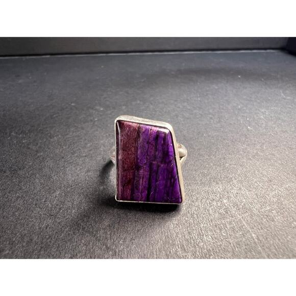 Vintage sugilite sterling silver ring size 5 - Picture 15 of 16